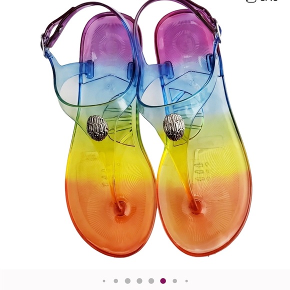NEW Kurt Geiger London Maddison Jelly Clear Rainbow Eagle Sandal - Size 8 - Picture 3 of 11